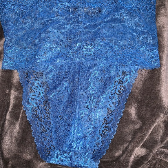Popsi Lingerie Other - Popsi Lingerie Royal Blue Lace Panties Size XL